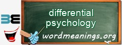 WordMeaning blackboard for differential psychology